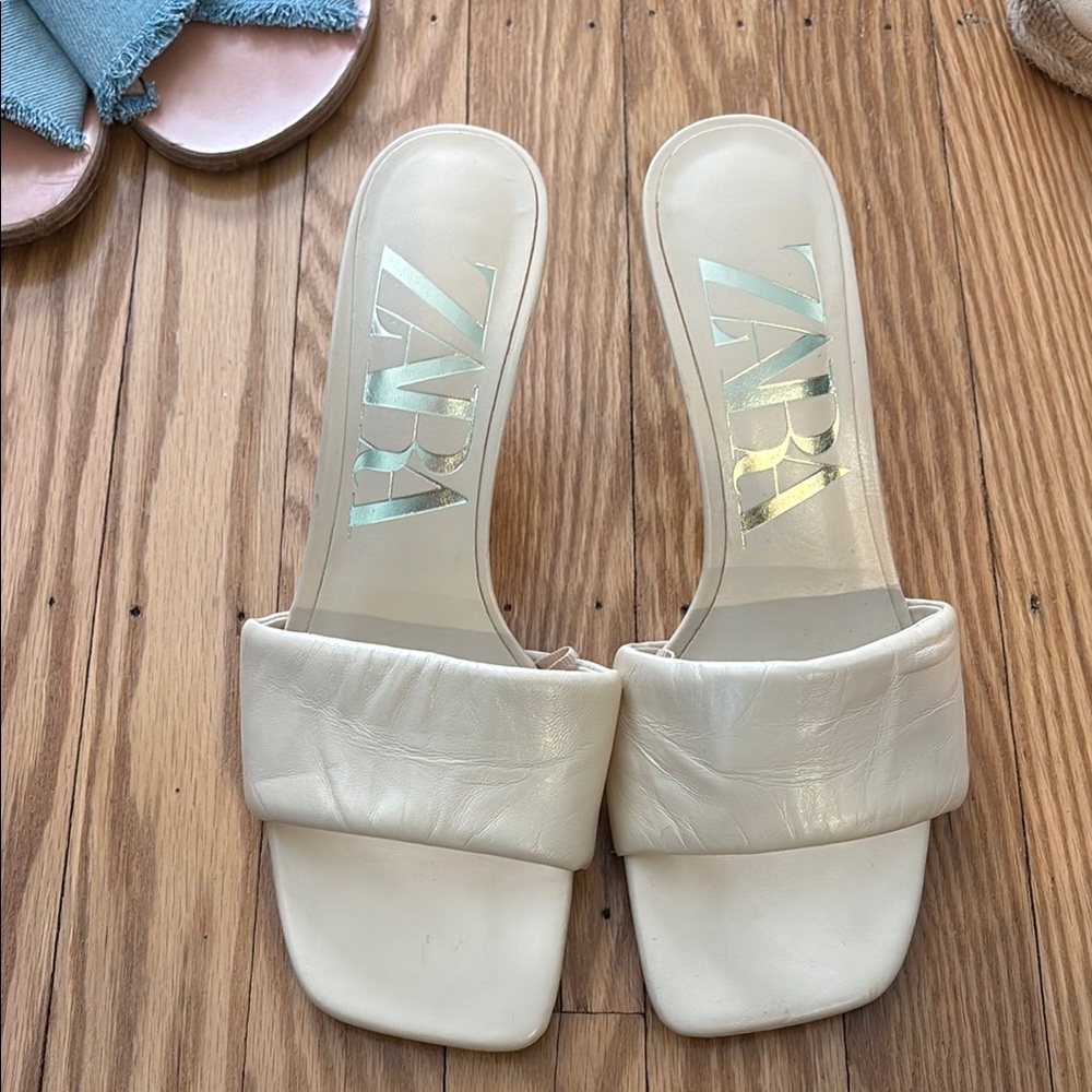 Zara Cream Women's Slide Sandals